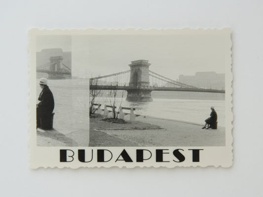 Budapest, lower embankment, Chain Bridge, 1966